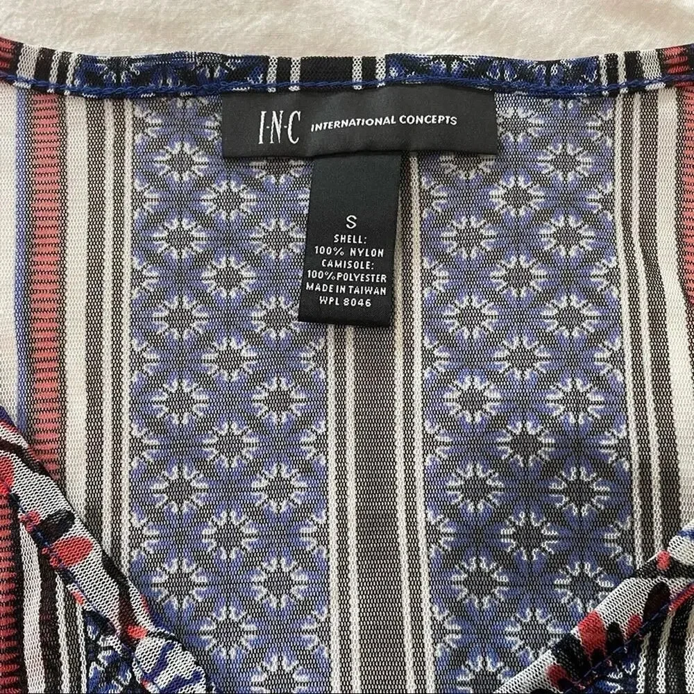 INC New York & Company Colors/Diamond accents/Retro Mesh CoverUp Small/Top - Picture 4 of 7